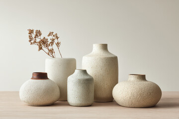 minimalist decor setting featuring geometric shapes and clean lines emphasizing simplicity and elegance