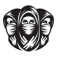 vector logo of a person wearing a mask