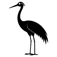 Obraz premium Crane vector clean black silhouette design white background