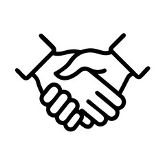 Obraz premium Handshake Outline Icon Vector for Business Partnership and Agreement