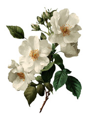Obraz premium Illustration of Wild Rose on Transparent Background