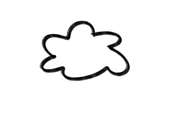 Obraz premium Stylized black and white cloud outline, perfect for design elements or graphic accents, isolated on transparent background