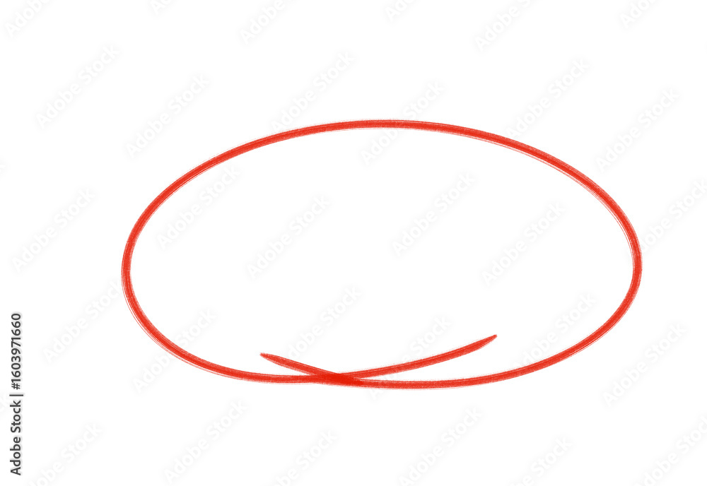 Poster simple red circle drawing with rough sketchy lines, perfect for creative presentations and designs o