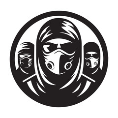 vector logo of a person wearing a mask