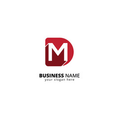 Modern DM Letter Logo. Minimalist Tech Branding Symbol with Interlocking Letters.
