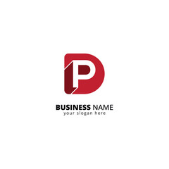 Modern DP Letter Logo. Minimalist Tech Branding Symbol with Interlocking Letters.
