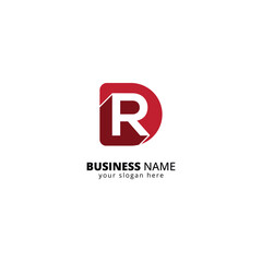 Modern DR Letter Logo. Minimalist Tech Branding Symbol with Interlocking Letters.