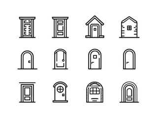 Wooden Door 2D Vector Illustration