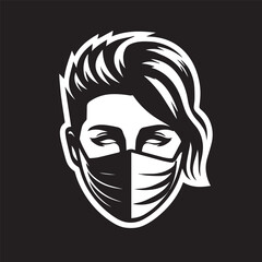 vector logo of a person wearing a mask