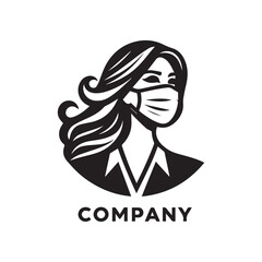 vector logo of a person wearing a mask
