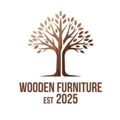 Obraz premium A vintage TREE logo for a wooden furniture company