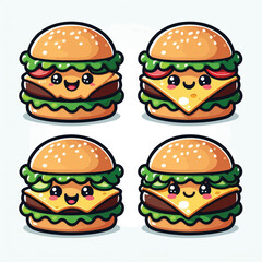 Smiling burger with lettuce and cheese