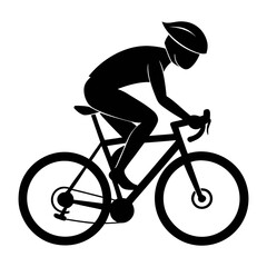 Obraz premium Bicycle Rider vector clean black silhouette design white background