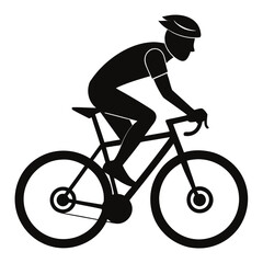 Bicycle Rider vector clean black silhouette design white background