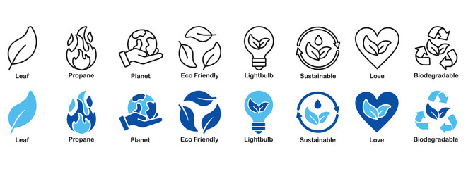 Nature, Energy & Biodegradability Vector Symbols 