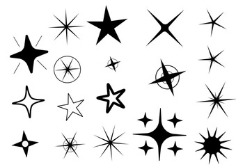 Collection of Black and White Stars