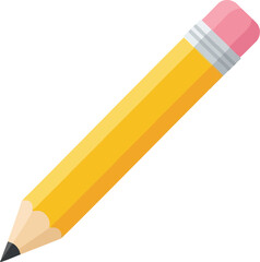Find yellow pencil with eraser for writing drawing sketching and school work