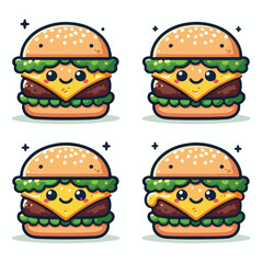 Smiling burger with lettuce and cheese