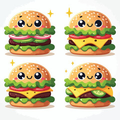 Smiling burger with lettuce and cheese