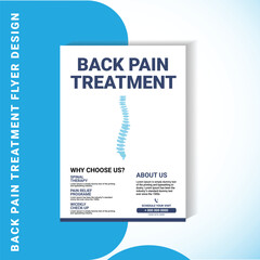 Back Pain Treatment Flyer Template &ndash; Blue Spine Therapy Clinic Design