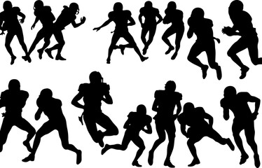 football silhouette, american football, player bundle
