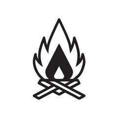 Volcano Fire Icon vector