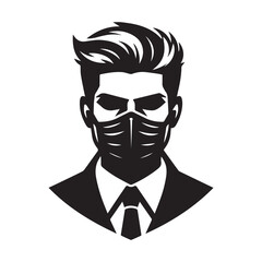 vector logo of a person wearing a mask
