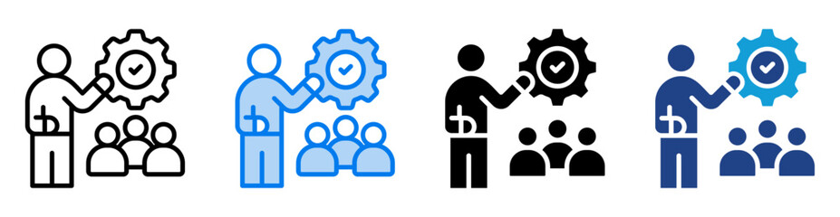 Mentor icon set multiple style collection