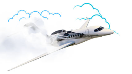 Luxury Cessna Citation Longitude Jet Flying in Sky