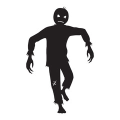 A figure frozen under the moon – Scarecrow silhouette styled with rough Scarecrow vector – Scarecrow illustration – Halloween vector

