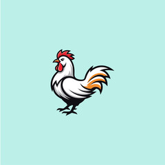Chicken icon logo flat vector design