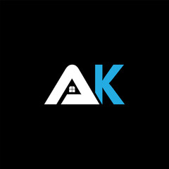 AK Monogram Fusion - Elegant Minimal Letter logo Design