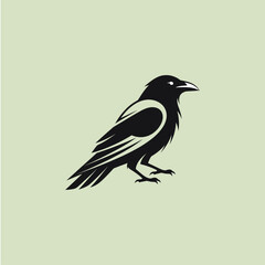  Crow icon logo flat vector design