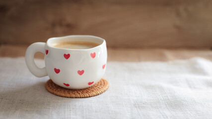 cup of coffee on a simple background, cozy home, notebook and coffee, coffee beans, flatlay, background