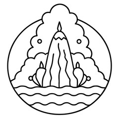 Fly Geyser line art vector