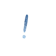 Watercolor Exclamation Mark: Blue Textured Symbol