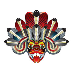 sri lankan traditional cobra devil mask vector art.eps