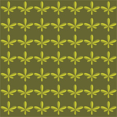 A rhythmic pattern of lime-green petals blossoms across an earthy olive background, reflecting nature’s symmetry, serenity, and vibrant organic repetition.