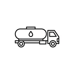 Fototapeta premium Vector Graphic Depicting a Black and White Oil Tanker Truck Illustration