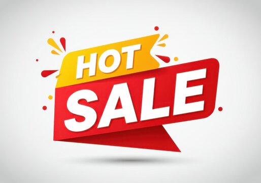 Dynamic hot sale banner with bold red and yellow text