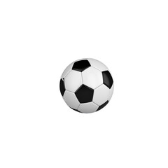 Naklejka premium Black and white leather soccer ball isolated on white background