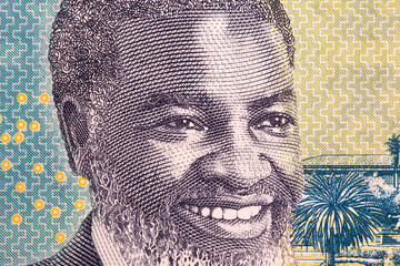 Sam Nujoma a closeup portrait from Namibian dollar