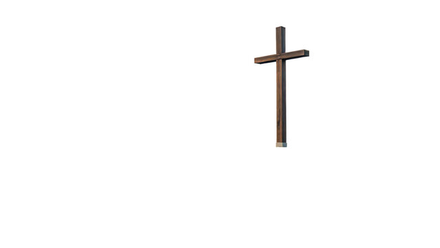 wooden cross on top of the hill or mountain isolated on white on white background. easter jesus christ crucifixion, christian religion symbol or sign, good friday, golgotha calvary sacrific 47811251 1