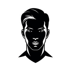 Male Face Vector Silhouette Art