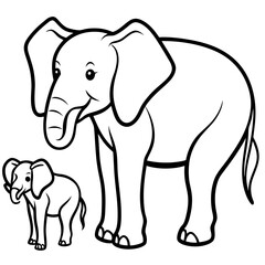 Fototapeta premium Elephants vector