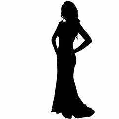 Elegant Women Silhouettes in Vector Art Style