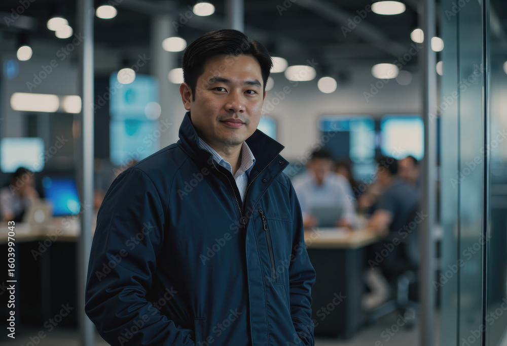 Poster machine learning engineer at an ai-powered quality control station