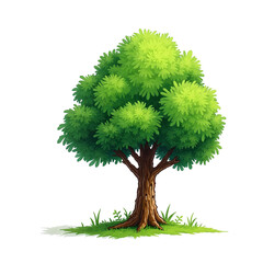 green tree isolated on white