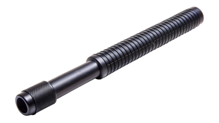 sturdy black defense baton featuring a comfortable isolated on white background PNG, AI GENERATED