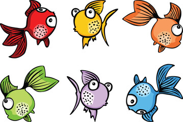 Colorful School of Funny Fish